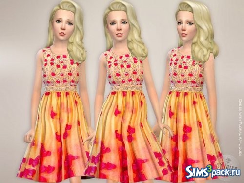 Платье с цветочными аппликациями от lillka