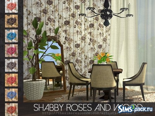 Панели Shabby Roses And Wood