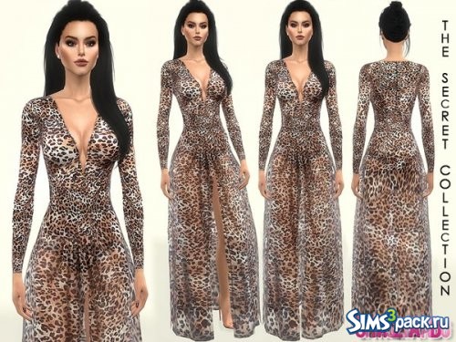 Платье Slit Leopard от sims2fanbg