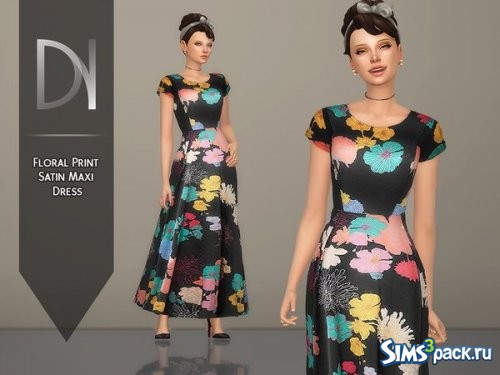 Макси - платье Floral Print Satin от DarkNighTt