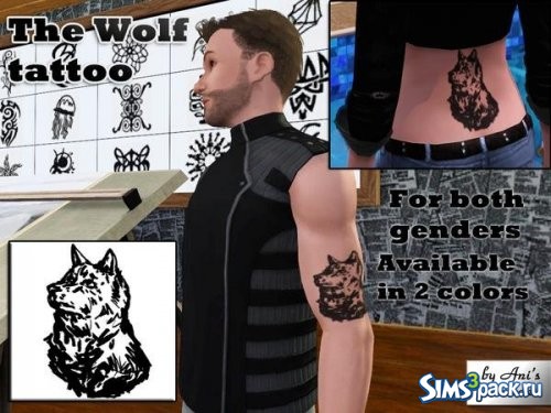 Татуировка Wolf от AniFlowersCreations