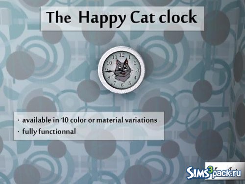 Часы Happy Cat от AniFlowersCreations