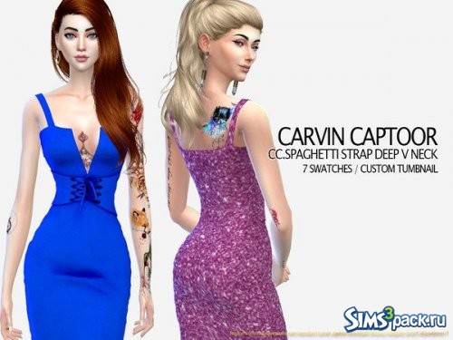 Платье CC.Spaghetti Strap Deep V Neck от carvin captoor
