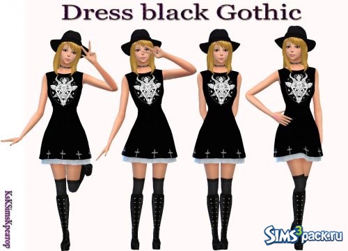Платье и шляпа черные от KsKSimsKреатор