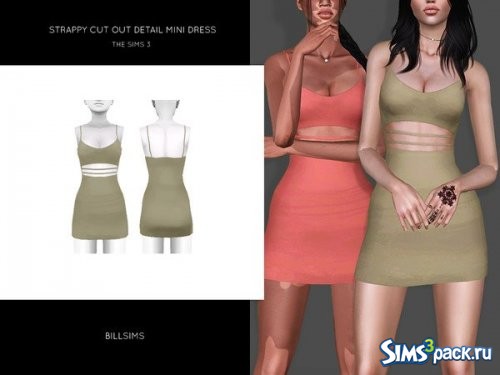Мини - платье Strappy Cut Out Detail от Bill Sims