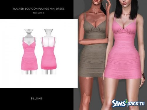 Платье Ruched Bodycon Plunge от Bill Sims