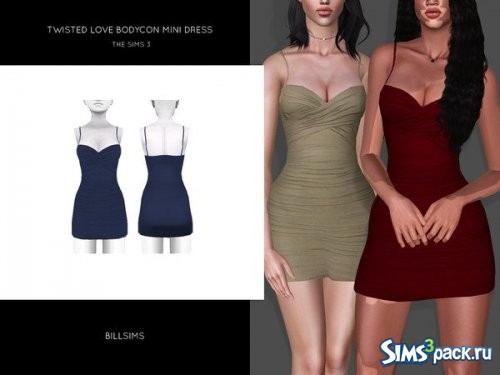 Мини - платье Twisted Love Ruched Bodycon от Bill Sims