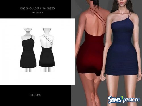Мини - платье One Shoulder от Bill Sims
