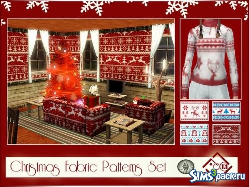 Текстуры Christmas Fabric от Devirose
