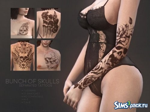 Татуировки Bunch of Skulls от sugar owl