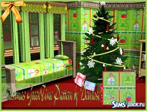 Текстура Christmas Green Time от Devirose