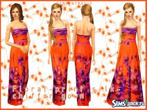 Вечернее платье Floral-print silk-chiffon от Serpentrogue