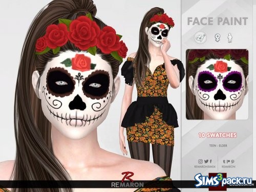 Грим Halloween Mexican Skull Face 01 от remaron