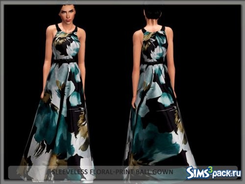 Вечернее платье Sleeveless Floral-Print Ball от Serpentrogue