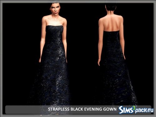 Вечернее платье Strapless Black Evening от Serpentrogue