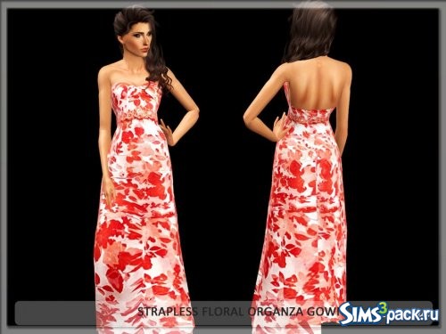 Вечернее платье Strapless Floral Organza от Serpentrogue