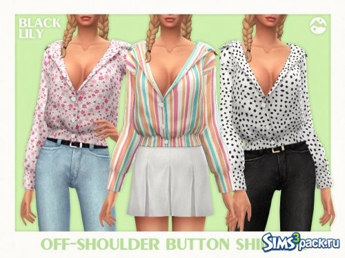 Рубашка Off-Shoulder Button #02 от Black Lily