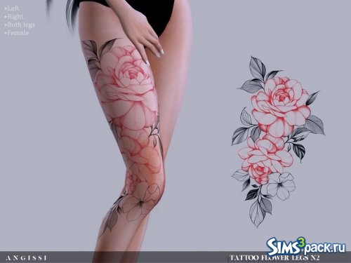Татуировка Flower legs N2 от ANGISSI