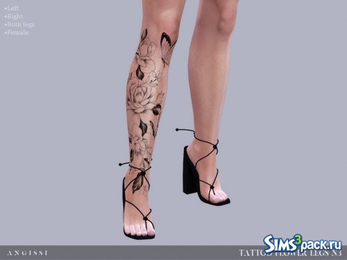 Татуировка на ногу Flower N3 от ANGISSI