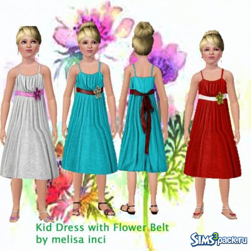 Платье с цветочным ремнем от melisa inci