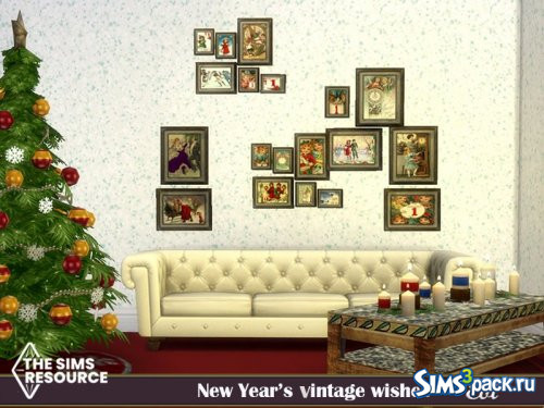 Сет New years vintage wishes от evi