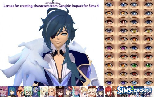 Линзы для создания персонажей из Genshin Impact от KsKSimsKreator