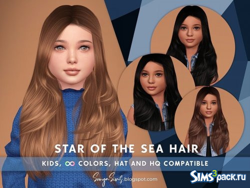 Детская прическа Star of The Sea от SonyaSimsCC
