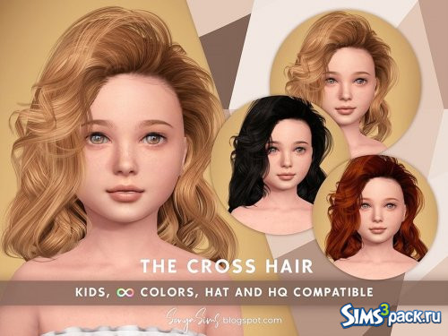 Детская прическа The Cross Hair от SonyaSimsCC