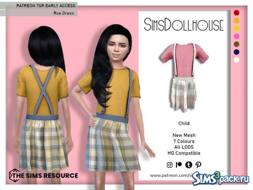Платье Rae от Sims Dollhouse