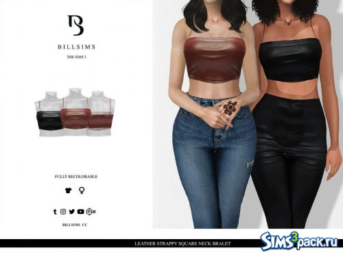 Кроп - топ Leather Strappy Square Neck от Bill Sims