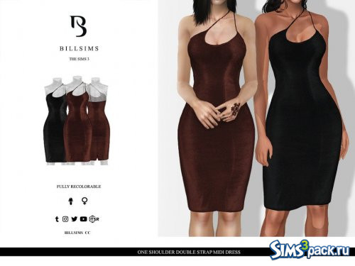 Платье One Shoulder Double Strap от Bill Sims