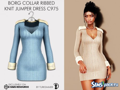 Платье - джемпер Borg Collar Ribbed Knit от turksimmer