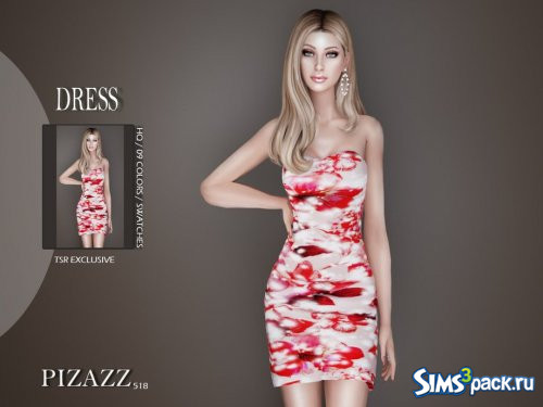 Платье Floral Strapless от pizazz
