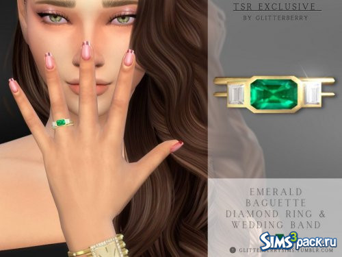 Кольцо Emerald Baguette Diamond от Glitterberryfly