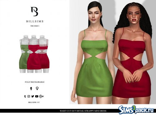 Мини - платье Waist Cut Out Detail Strappy от Bill Sims