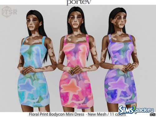 Платье Floral Print Bodycon от portev