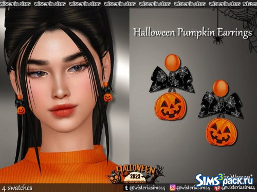 Серьги Halloween Pumpkin от WisteriaSims