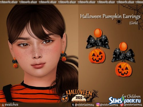 Серьги Halloween Pumpkin от WisteriaSims