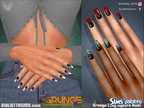 Ногти Grunge Long Square от feyona