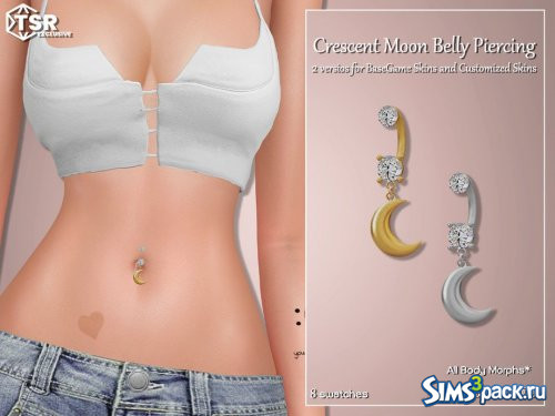 Пирсинг Crescent Moon Belly Button от WisteriaSims