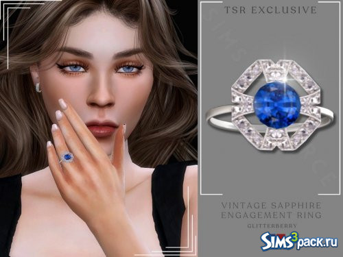 Кольцо Vintage Sapphire Engagement от Glitterberryfly