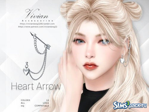 Серьги Heart Arrow от VivianDang