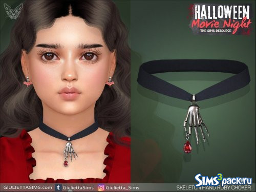 Чокер Halloween Movie Night - Skeleton Ruby Hand от feyona