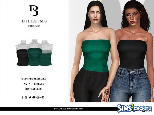 Топ без бретелек от Bill Sims