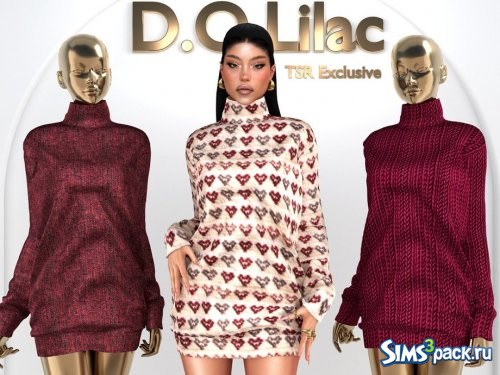 Трикотажное платье - свитер с вышивкой от D.O.Lilac