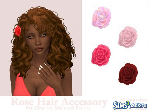 Цветок розы в волосах от Dissia