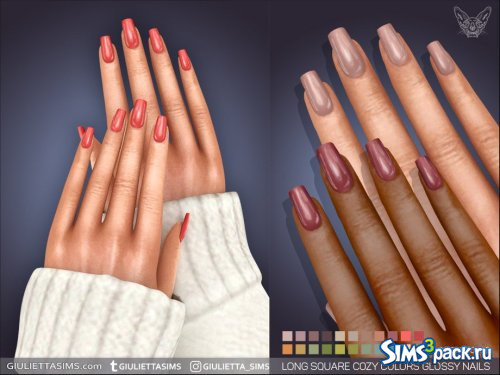 Длинные квадратные ногти от Feyona