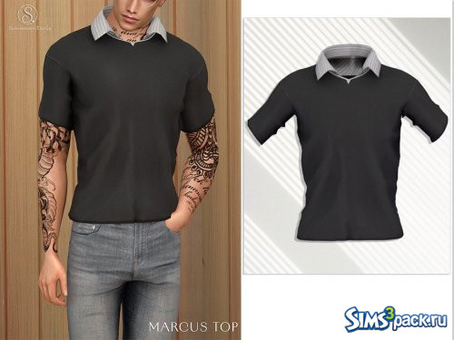 Топ с коротким рукавом и воротником от Simsessentials