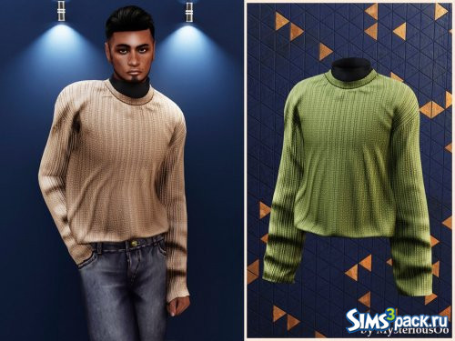 Мужской повседневный вязаный свитер в рубчик от MysteriousOo