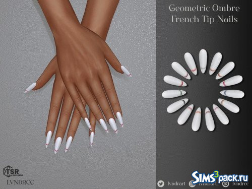 Геометрический французский маникюр омбре от LVNDRCC